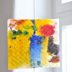 Inselleben, 2014, Aquarell und Wachs auf Papier 20 x 18 cm 