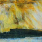Wolfgang Vincent, Inselblick, 2014, Acryl auf Leinwand, 40x120 cm