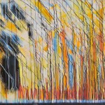 Wolfgang Vincent, aufrecht und verweht, 2014, Acryl auf Leinwand, 100x140 cm