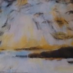 Wolfgang Vincent, Inselblick II, 2014, Acryl auf Leinwand, 40x120 cm